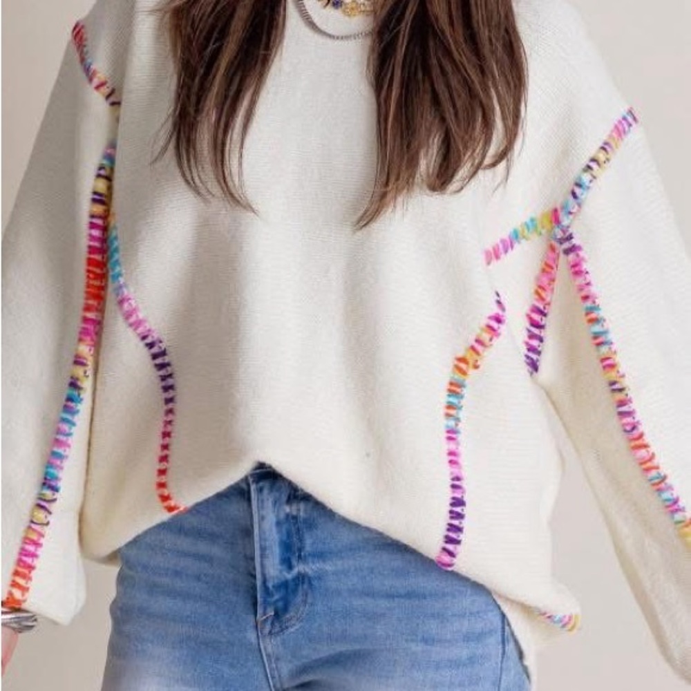 Colorful Stitching Women's Sweater
